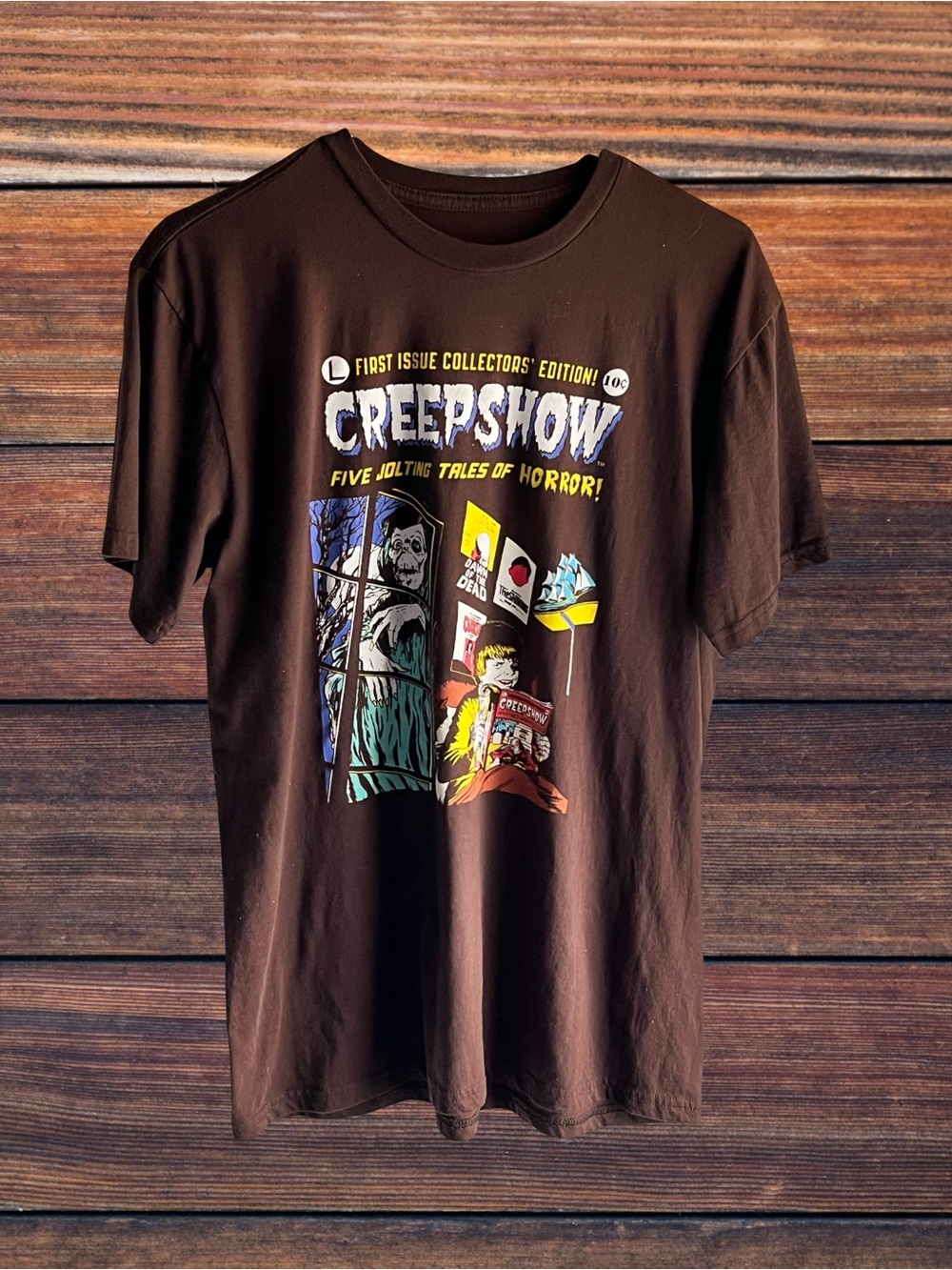 Creepshow Graphic Tee - Brown Horror Comic Print
